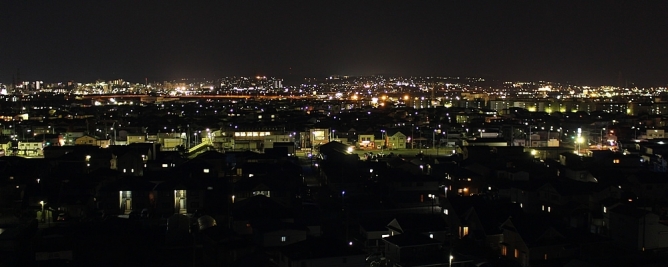 八太郎ケ丘公園付近、八戸の夜景を一望